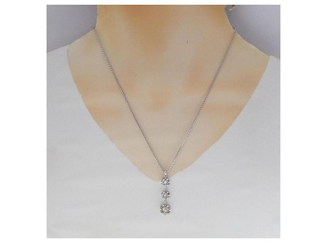 Autre Marque Collana in oro bianco Au750 e diamanti - vista 6