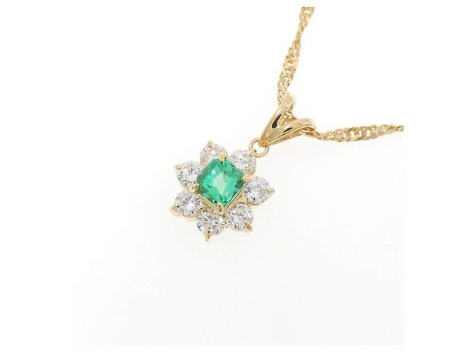 Autre Marque Collana Au750 Smeraldo e Diamante - vista 3