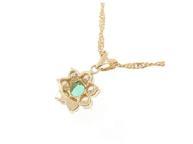 Autre Marque Collana Au750 Smeraldo e Diamante - vista 4
