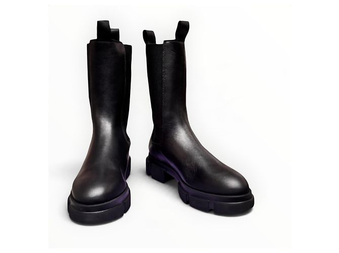 Autre Marque Copenhagen Studios Botas Chelsea de Cuero Negras - vista 12