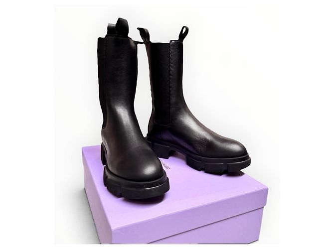 Autre Marque Copenhagen Studios Botas Chelsea de cuero negro - vista 11