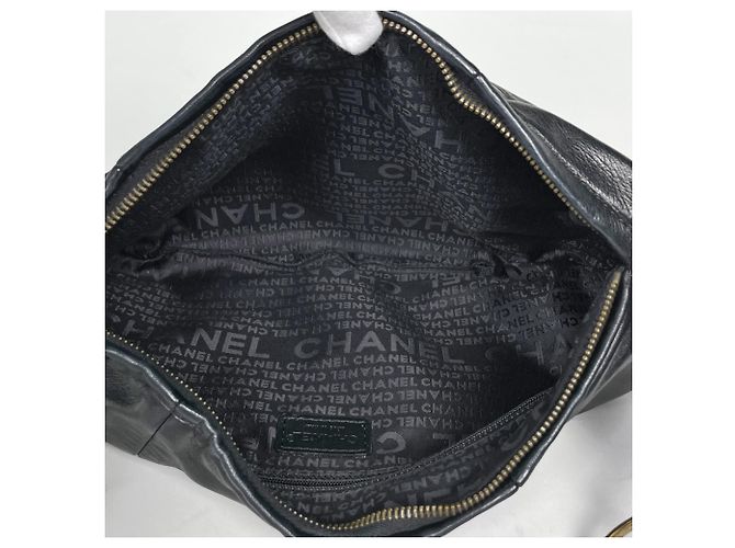 Borsa a tracolla Chanel in pelle nera - vista 9