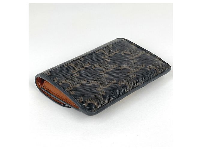 Céline Celine Triomphe Coated Canvas and Leather Card Case - view 2