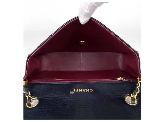Borsa a tracolla Chanel in pelle nera - vista 9