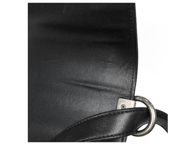 Borsa a tracolla Chanel in pelle nera - vista 6