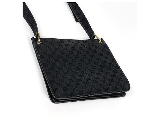 Borsa a tracolla Gucci in tela GG nera - vista 2