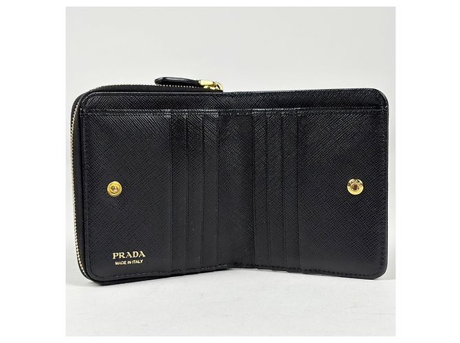 Portafoglio Prada Bifold in pelle nera - vista 6
