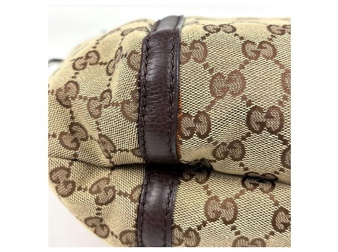 Borsa a tracolla Gucci marrone in GG Canvas - vista 3