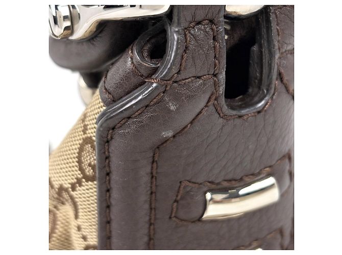 Borsa a tracolla Gucci marrone in GG Canvas - vista 5