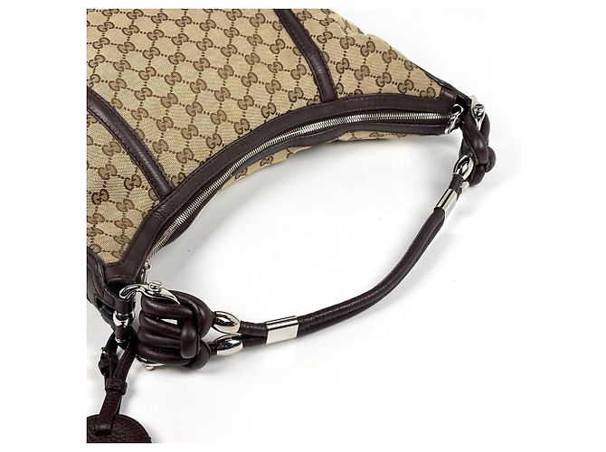 Borsa a tracolla Gucci marrone in GG Canvas - vista 7