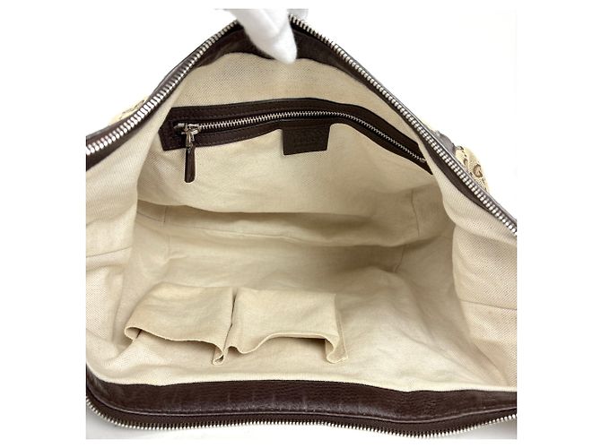Borsa a tracolla Gucci marrone in GG Canvas - vista 8
