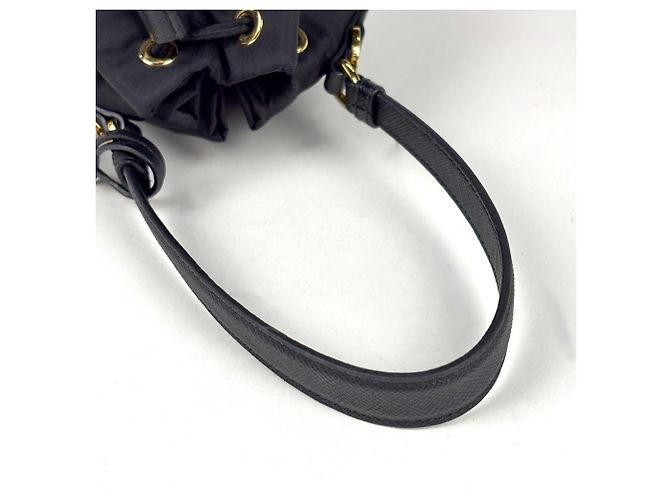 Borsa Prada in nylon e pelle nera - vista 5
