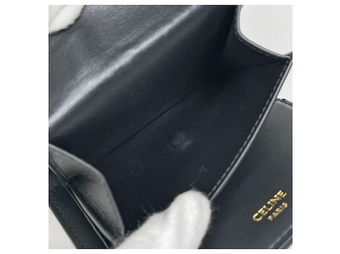 Céline Portafoglio bi-fold Celine in pelle nera - vista 5