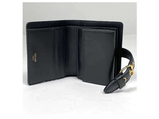 Céline Portafoglio bi-fold Celine in pelle nera - vista 6