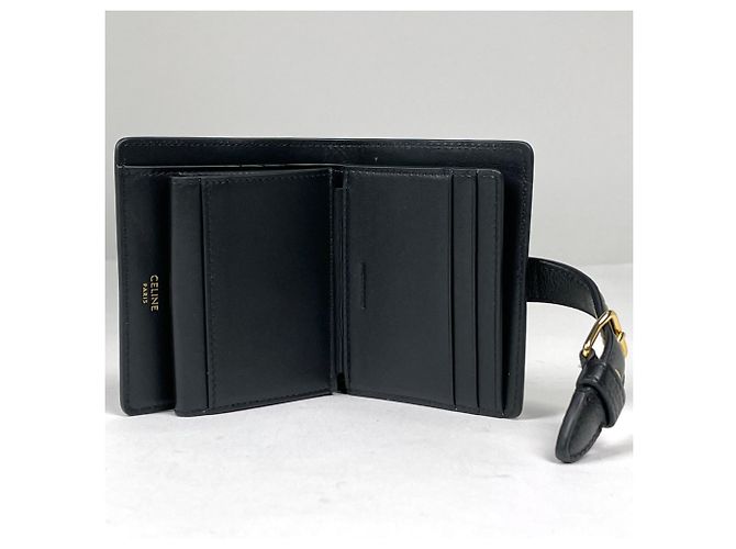 Céline Portafoglio bi-fold Celine in pelle nera - vista 7