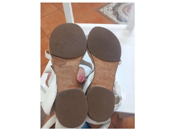 Hermès Sandali alla schiava in cuoio bianco - vista 5