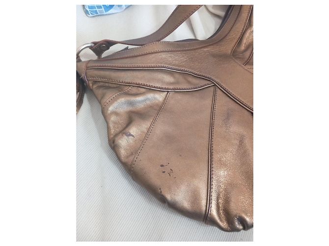 Roberto Cavalli Borsa a spalla in pelle dorata  con logo Just Cavalli - vista 10