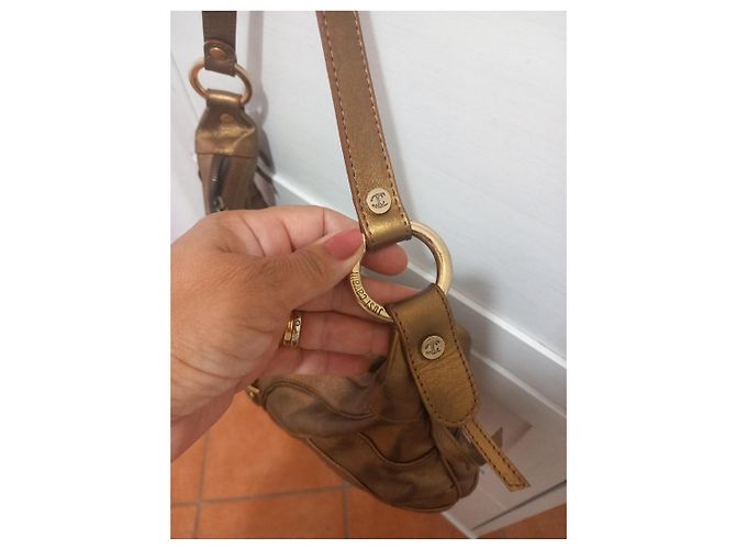Roberto Cavalli Borsa a spalla in pelle dorata  con logo Just Cavalli - vista 4