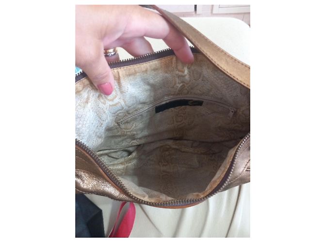 Roberto Cavalli Borsa a spalla in pelle dorata  con logo Just Cavalli - vista 6