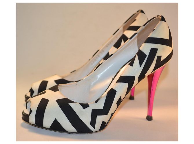 Giuseppe Zanotti Décolleté Geometriche Bianco e Nero - vista 2