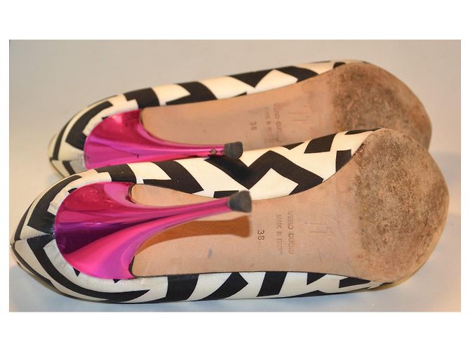 Giuseppe Zanotti Décolleté Geometriche Bianco e Nero - vista 6