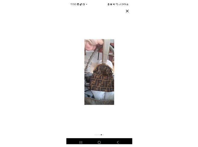 Fendi Baguette Tasche aus gestreiftem Canvas - Ansicht 5