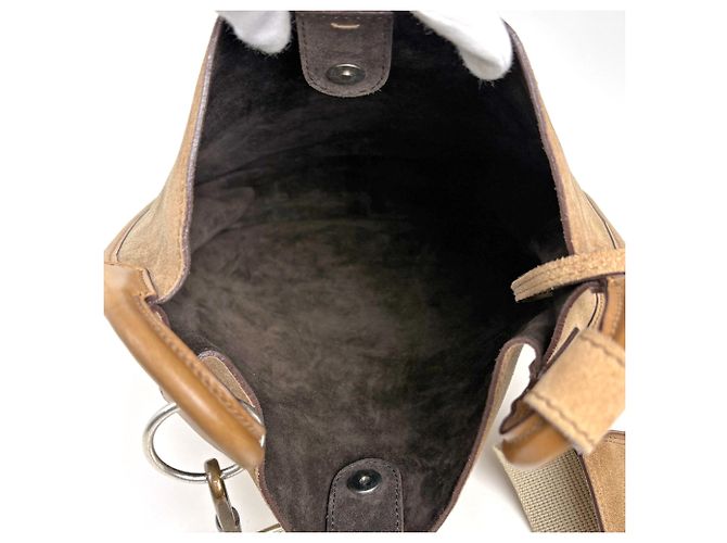 Borsa a tracolla Yves Saint Laurent in camoscio marrone - vista 10