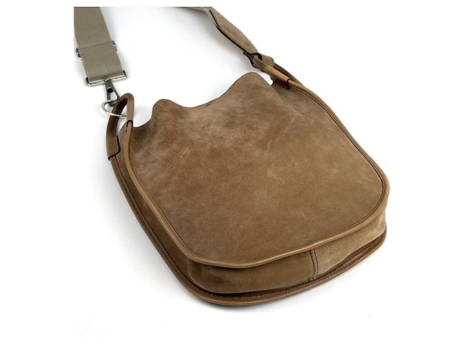 Borsa a tracolla Yves Saint Laurent in camoscio marrone - vista 2