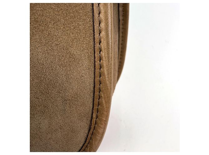 Borsa a tracolla Yves Saint Laurent in camoscio marrone - vista 3