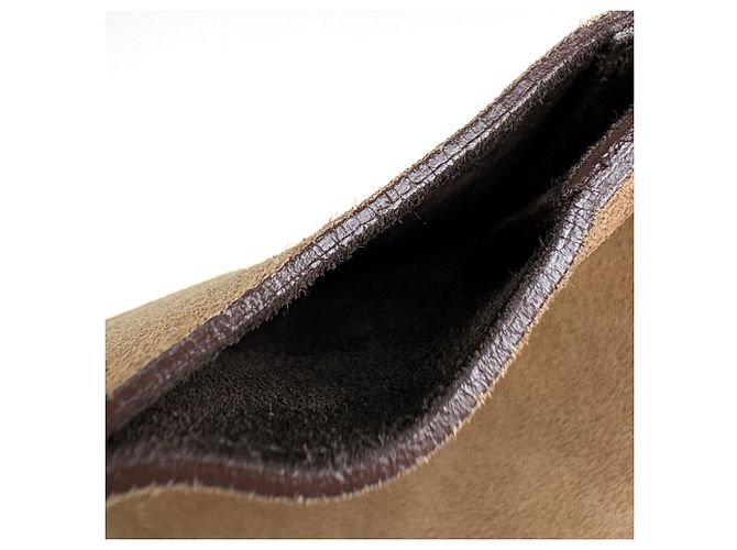 Borsa a tracolla Yves Saint Laurent in camoscio marrone - vista 6