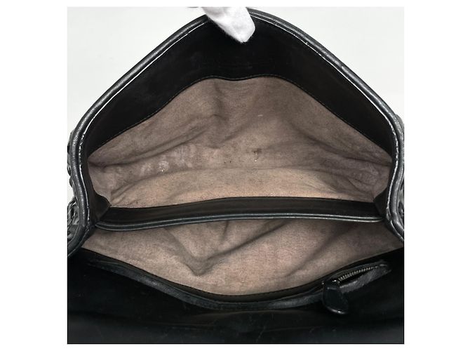 Borsa a tracolla Bottega Veneta in pelle nera - vista 11