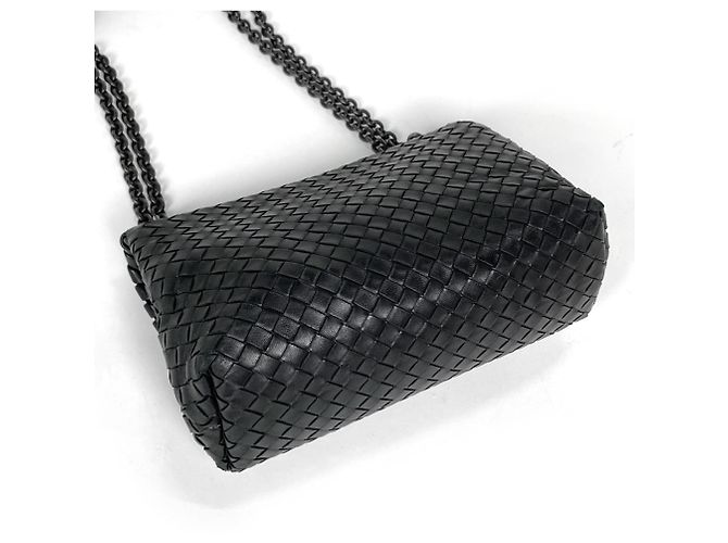 Borsa a tracolla Bottega Veneta in pelle nera - vista 2