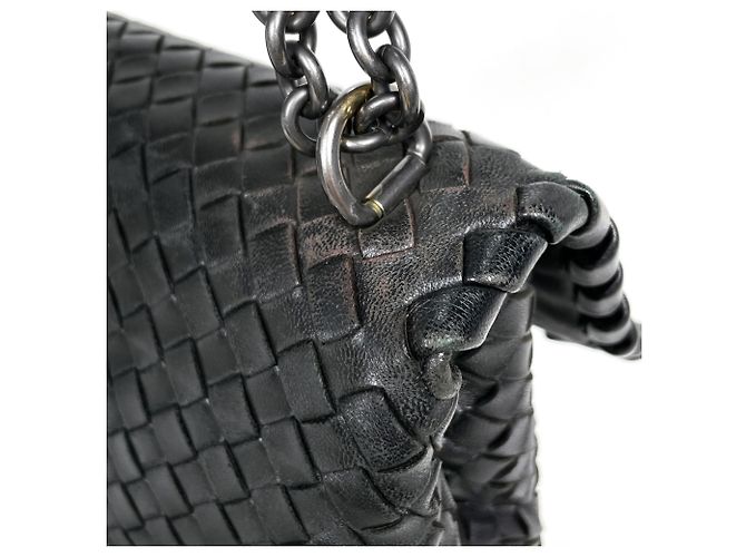 Borsa a tracolla Bottega Veneta in pelle nera - vista 5