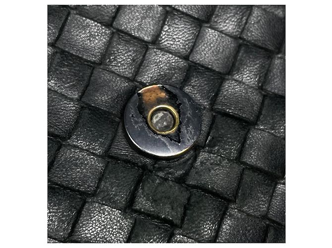 Borsa a tracolla Bottega Veneta in pelle nera - vista 8