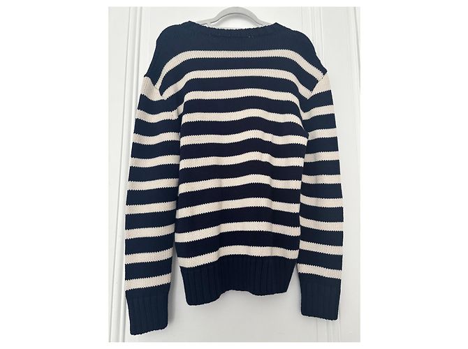 Ralph Lauren Gestreifter Pullover aus Baumwolle in Marineblau und Weiß - Ansicht 3