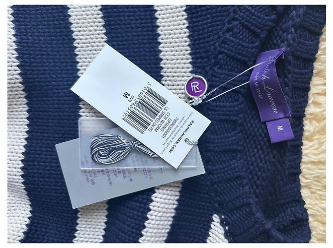 Ralph Lauren Gestreifter Pullover aus Baumwolle in Marineblau und Weiß - Ansicht 7
