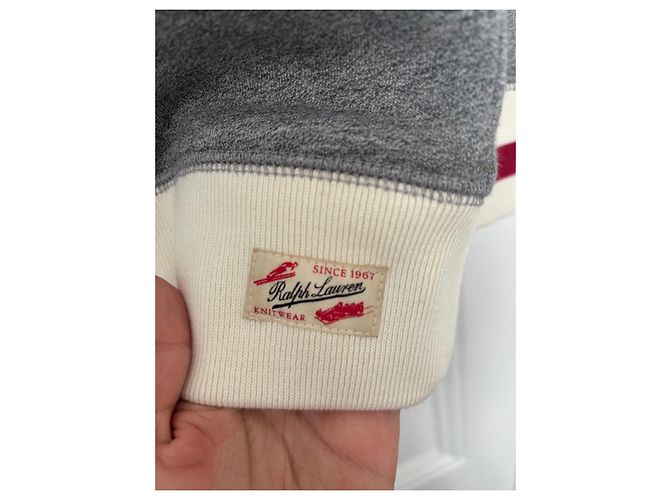 Polo Ralph Lauren Sweatshirt Polo Bear Gris en Coton - vue 3