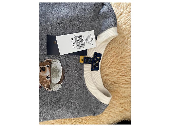 Polo Ralph Lauren Sweatshirt Polo Bear Gris en Coton - vue 4