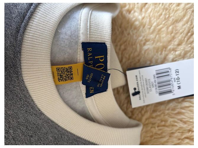 Polo Ralph Lauren Sweatshirt Polo Bear Gris en Coton - vue 6