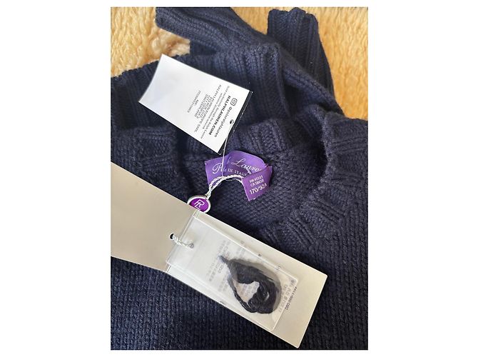 Autre Marque Marineblauer Kaschmirpullover mit amerikanischer Flagge Ralph Lauren - Ansicht 5
