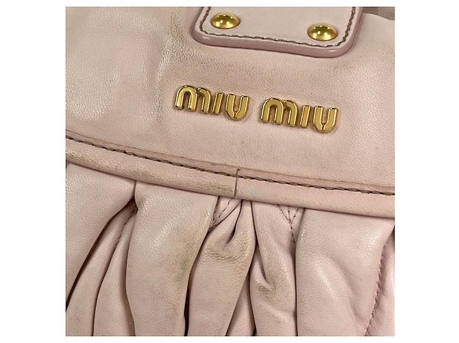 Borsa a mano Miu Miu in pelle rosa - vista 4