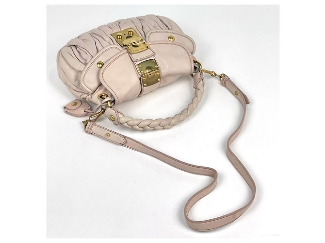 Borsa a mano Miu Miu in pelle rosa - vista 8