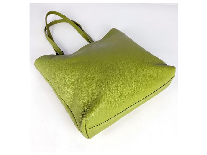 Borsa Tote Prada in pelle verde - vista 2
