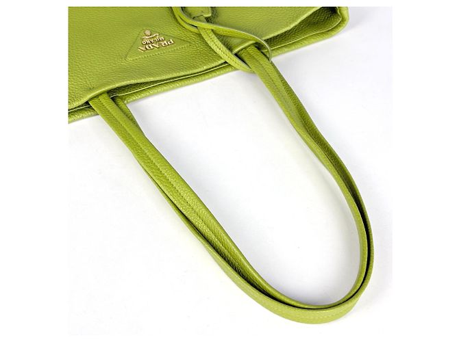 Borsa Tote Prada in pelle verde - vista 6