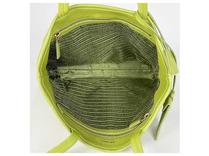 Borsa Tote Prada in pelle verde - vista 7