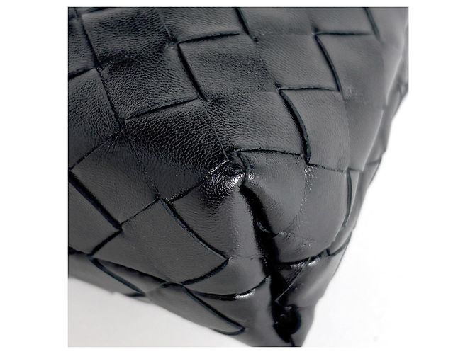 Borsa a tracolla Bottega Veneta in pelle nera - vista 3