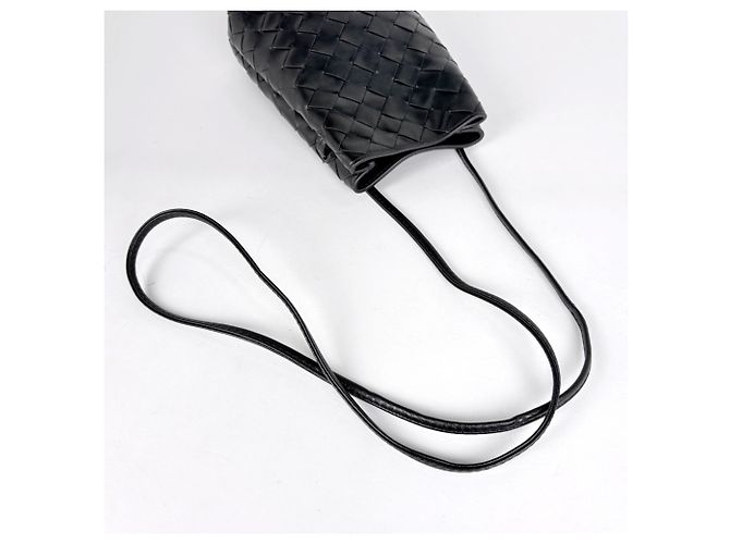 Borsa a tracolla Bottega Veneta in pelle nera - vista 6