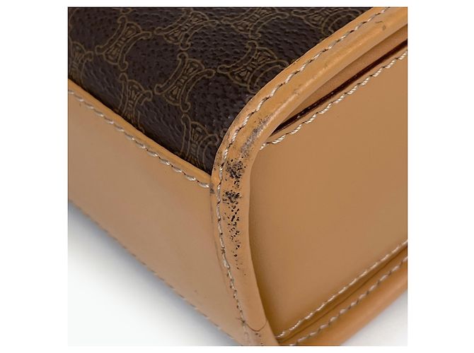 Céline Borsa Celine in tela rivestita marrone - vista 3