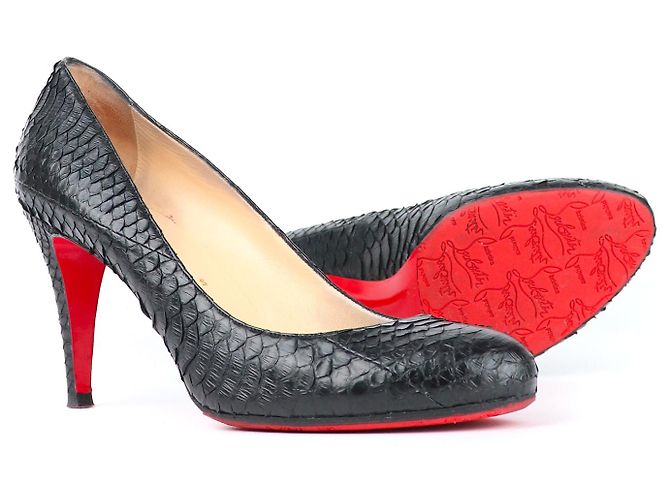 Christian Louboutin LOUBOUTIN - Plum Pumps aus schwarzem Python (T40,5) - Ansicht 2