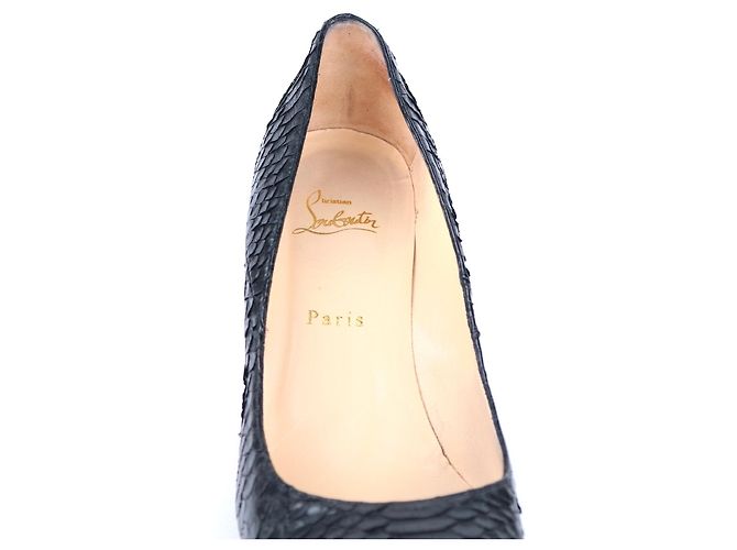 Christian Louboutin LOUBOUTIN - Plum Pumps aus schwarzem Python (T40,5) - Ansicht 6